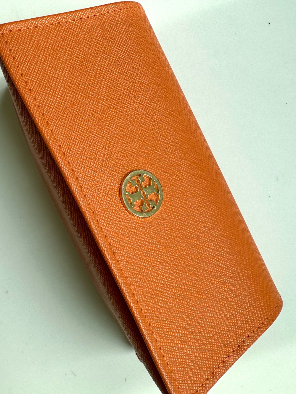 Tory Burch Orange Saffiano Eyeglasses Sunglasses Case
